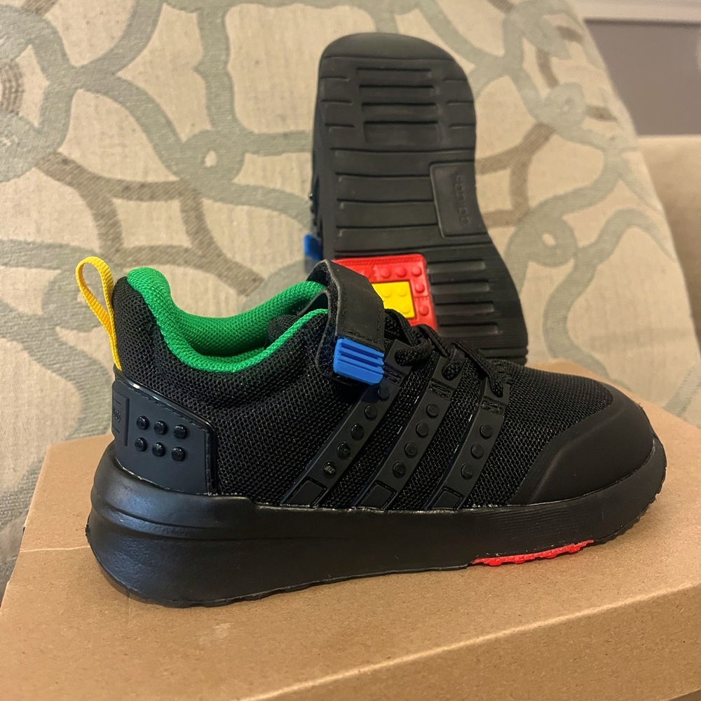 Black Adidas Lego Kids Shoes 
Size 8K